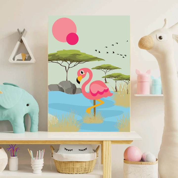 Affiche Flamant Rose Koala Chic Studio