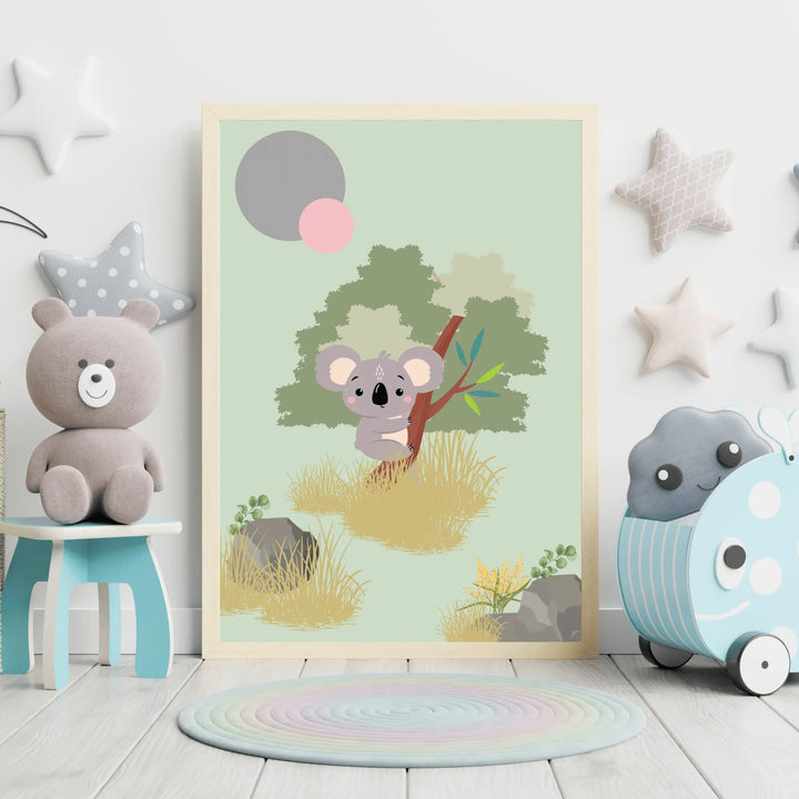 Affiche Koala Qui Grimpe Koala Chic Studio