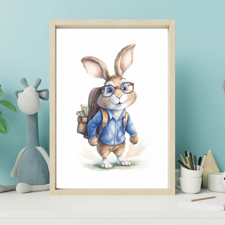 Affiche Lapin écolier Koala Chic Studio