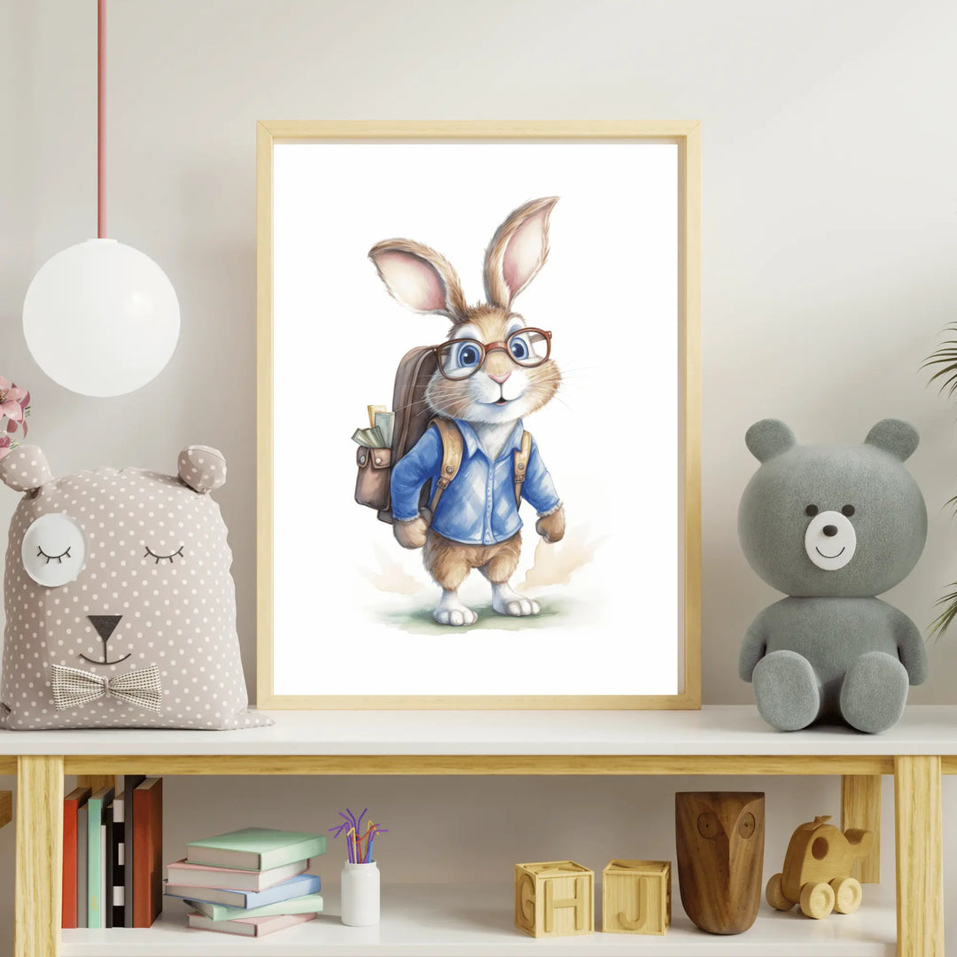 Affiche Lapin écolier Koala Chic Studio