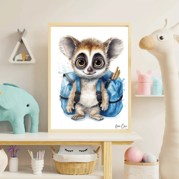 Affiche Lémurien écolier Koala Chic Studio