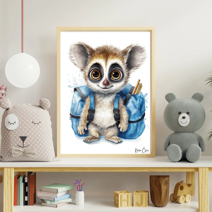 Affiche Lémurien écolier Koala Chic Studio