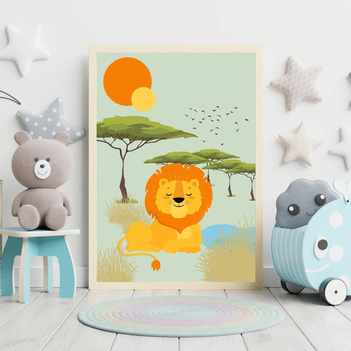 Affiche Lion Savane Koala Chic Studio