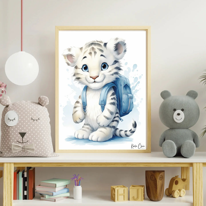 Affiche Tigre Blanc écolier Koala Chic Studio