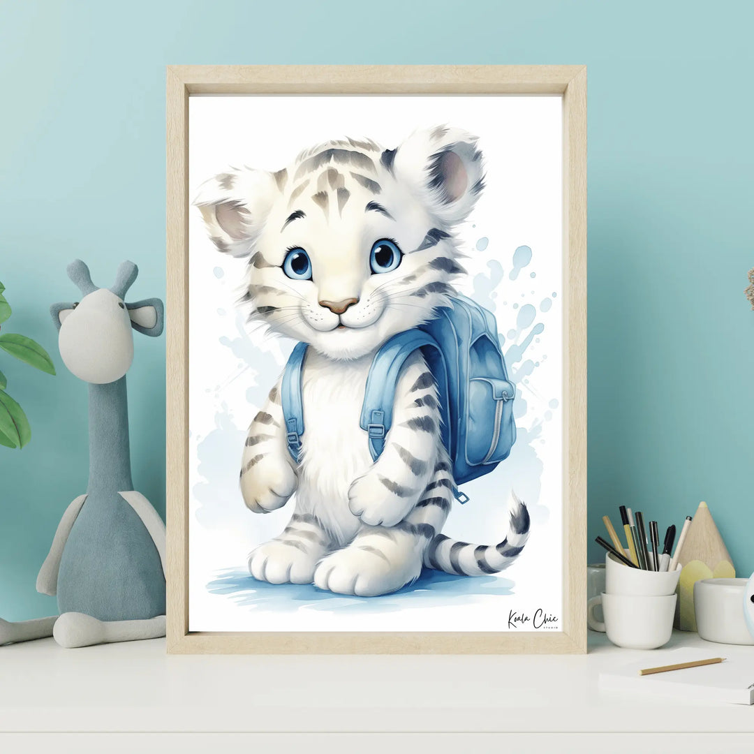 Affiche Tigre Blanc écolier Koala Chic Studio