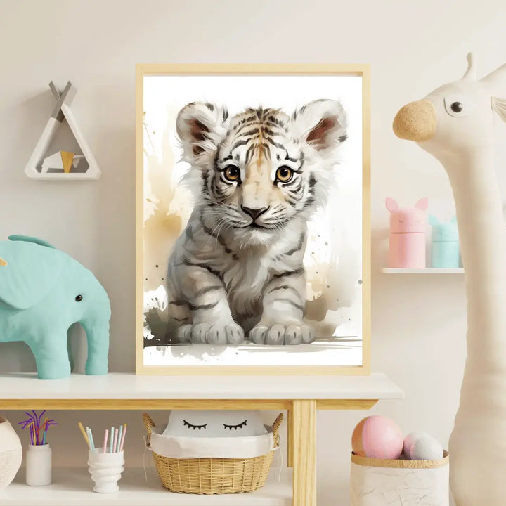 Affiche bébé Tigre blanc Koala Chic Studio