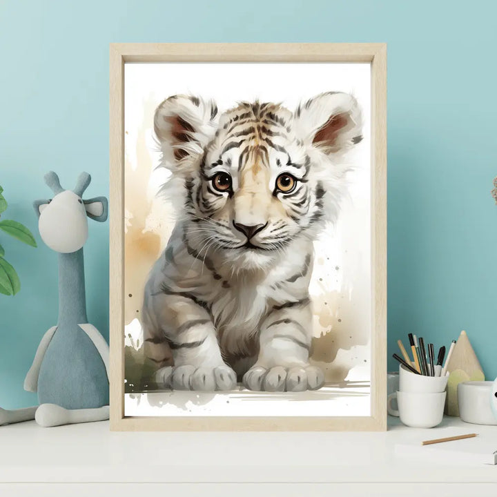 Affiche bébé Tigre blanc Koala Chic Studio