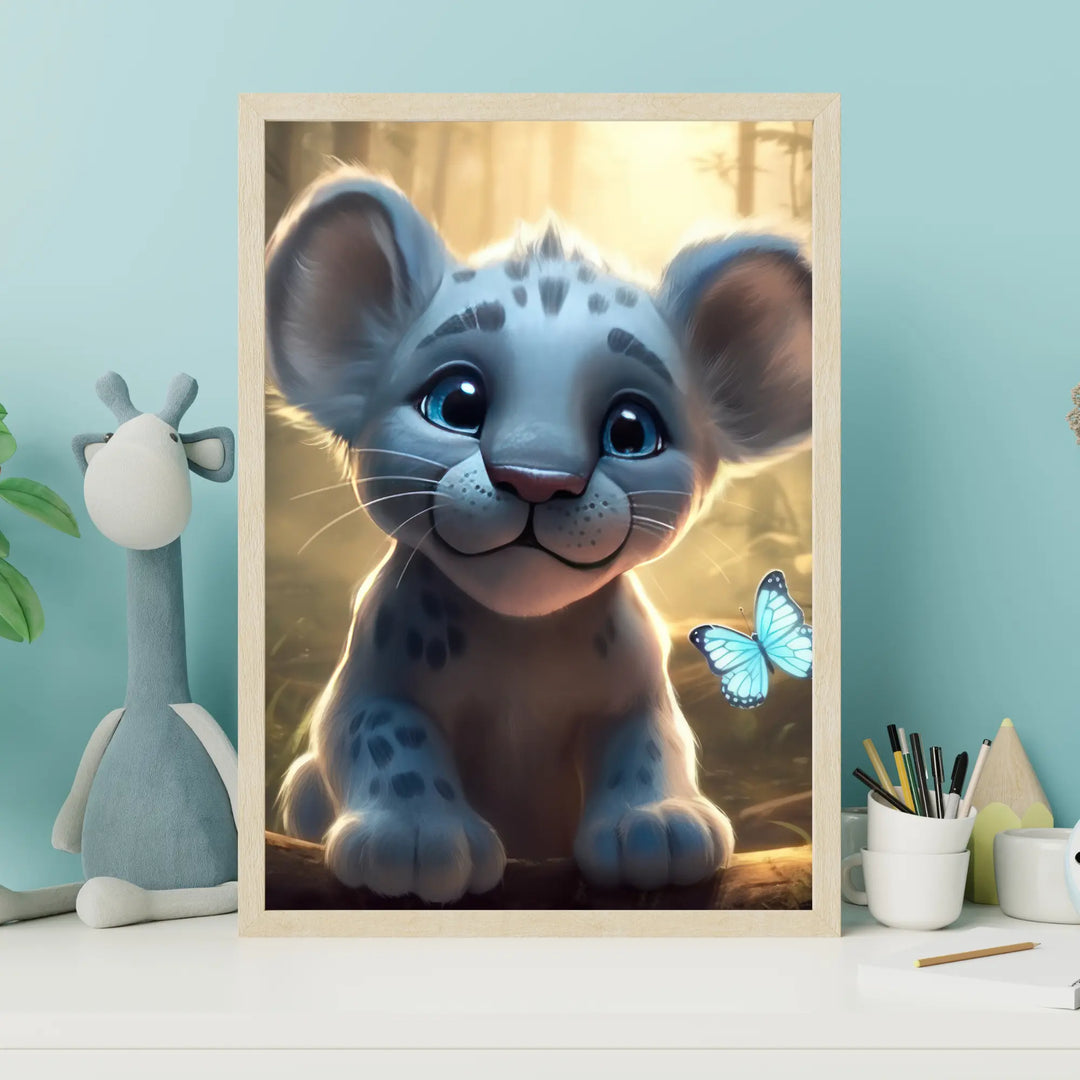 Affiche Bébé Lion Bleu - KoalaChicStudio