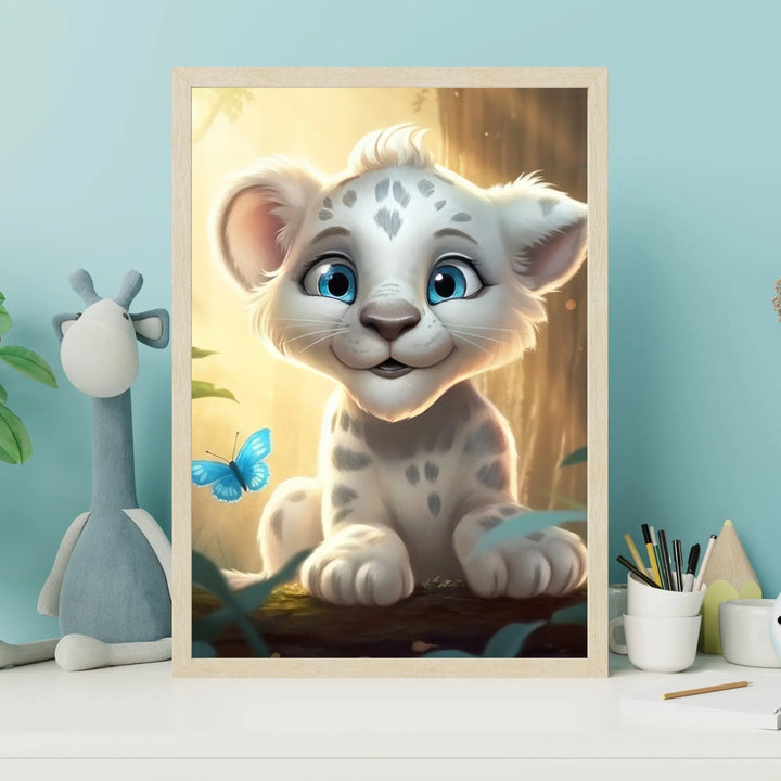 Affiche Bébé Lion blanc - KoalaChicStudio