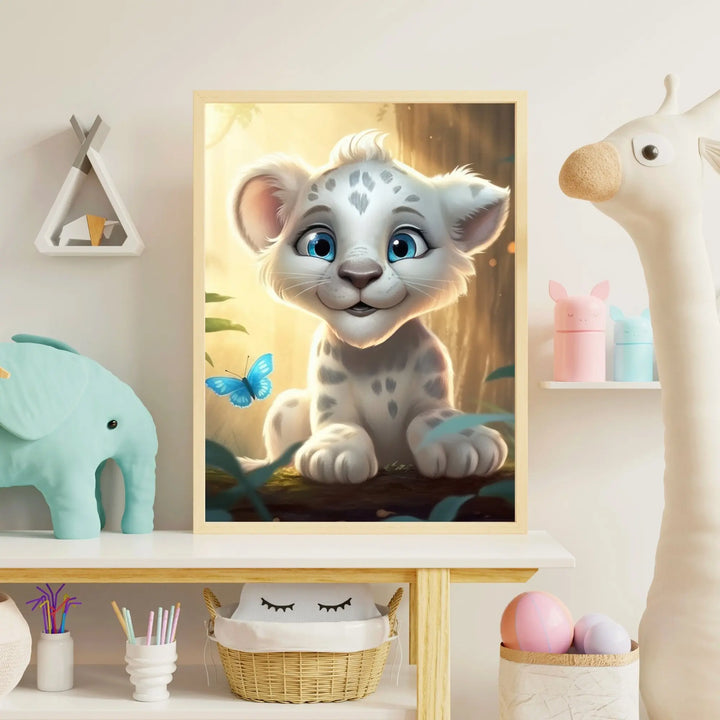 Affiche Bébé Lion blanc - KoalaChicStudio