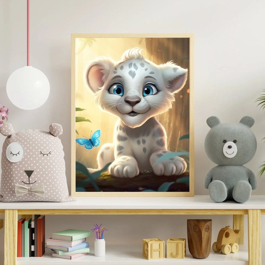 Affiche Bébé Lion blanc - KoalaChicStudio