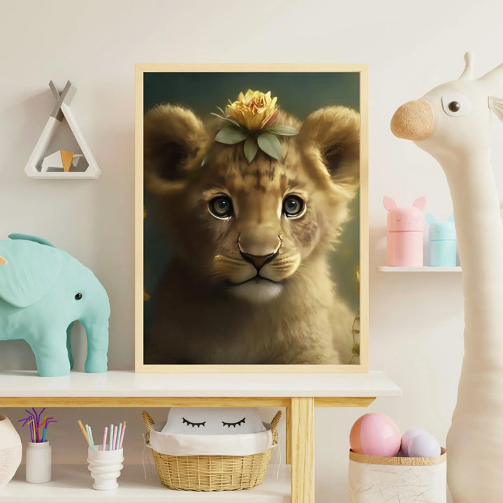 Affiche Bébé Lion Savane - KoalaChicStudio