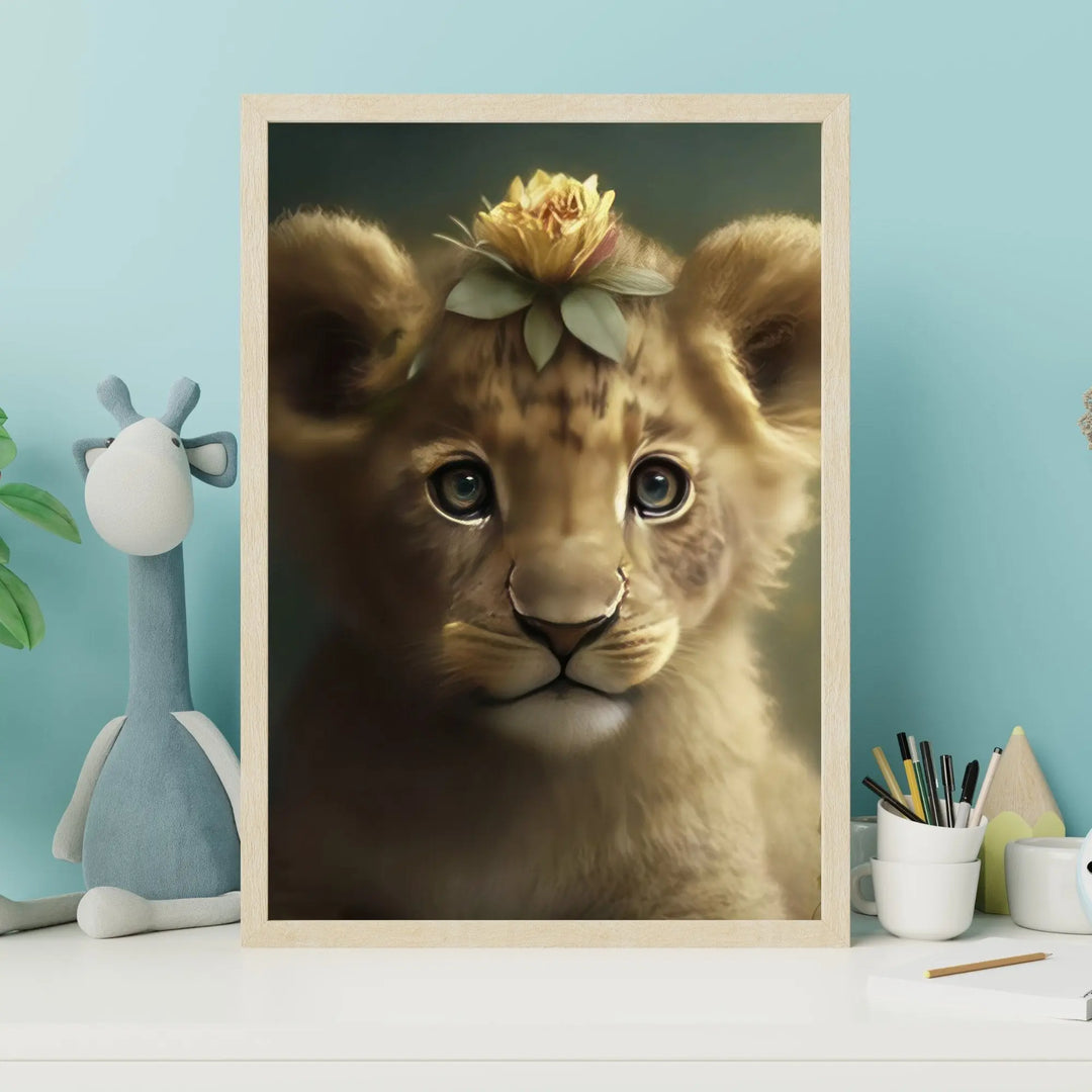 Affiche Bébé Lion Savane - KoalaChicStudio