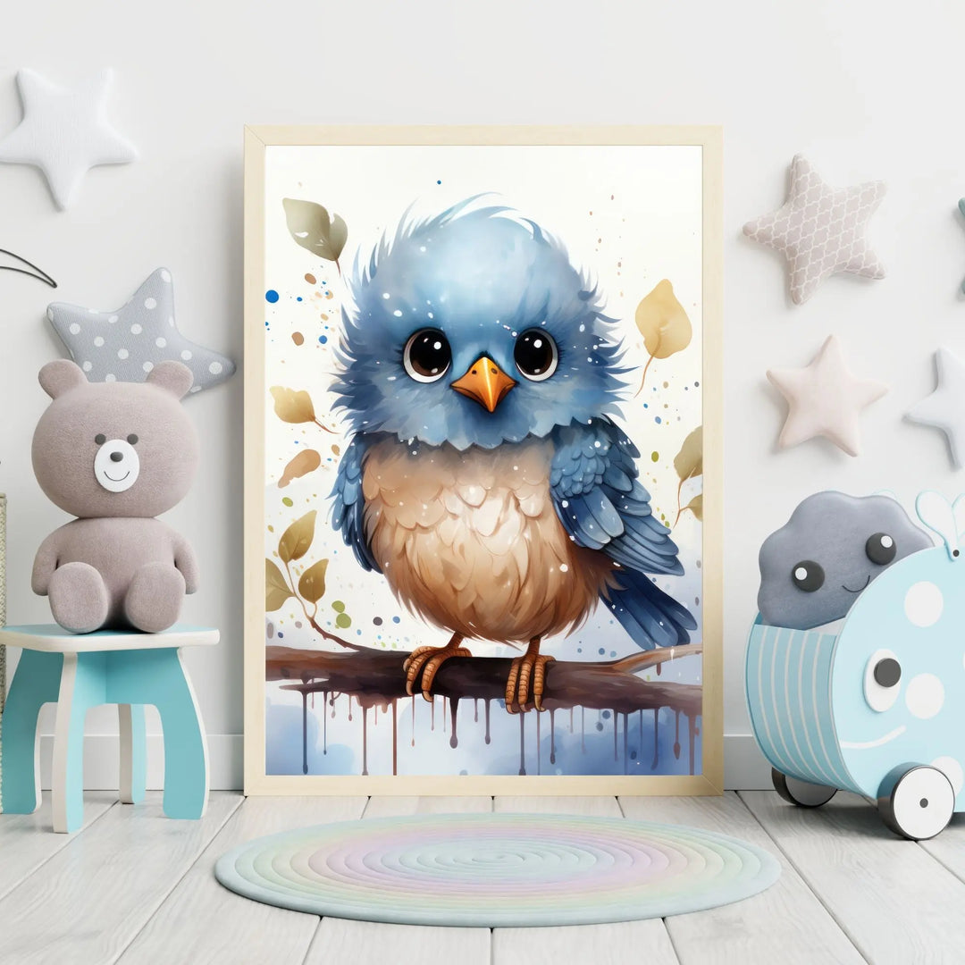 Affiche Bébé Oiseau Bleu - Koala Chic Studio