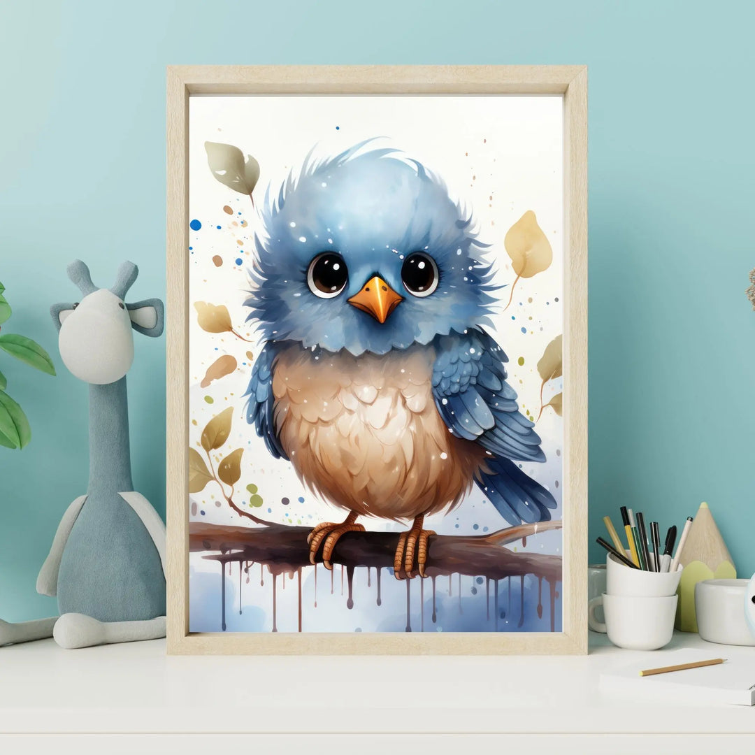 Affiche Bébé Oiseau Bleu - Koala Chic Studio