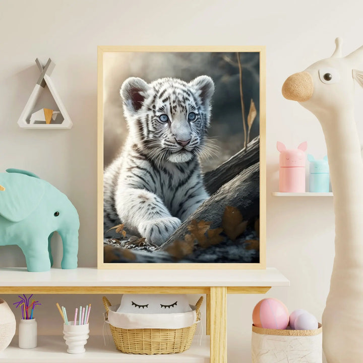 Affiche Bébé Tigre Blanc - KoalaChicStudio