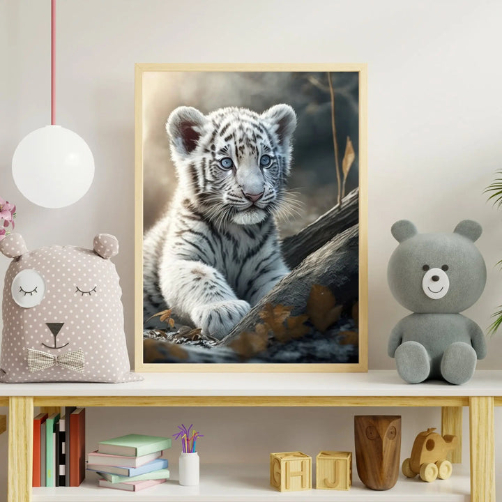 Affiche Bébé Tigre Blanc - KoalaChicStudio