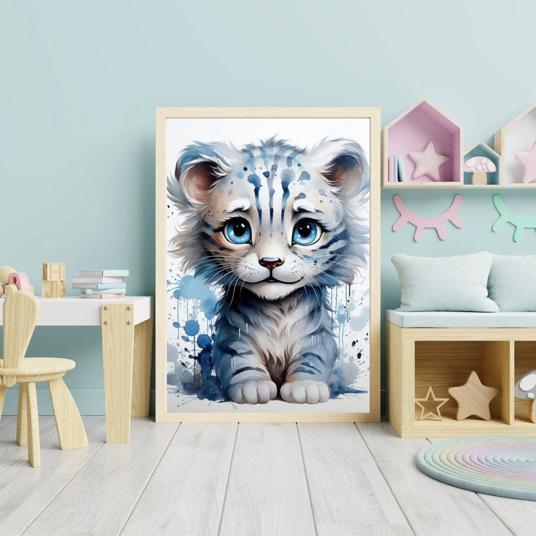 Affiche Bébé Tigre Blanc - Koala Chic Studio