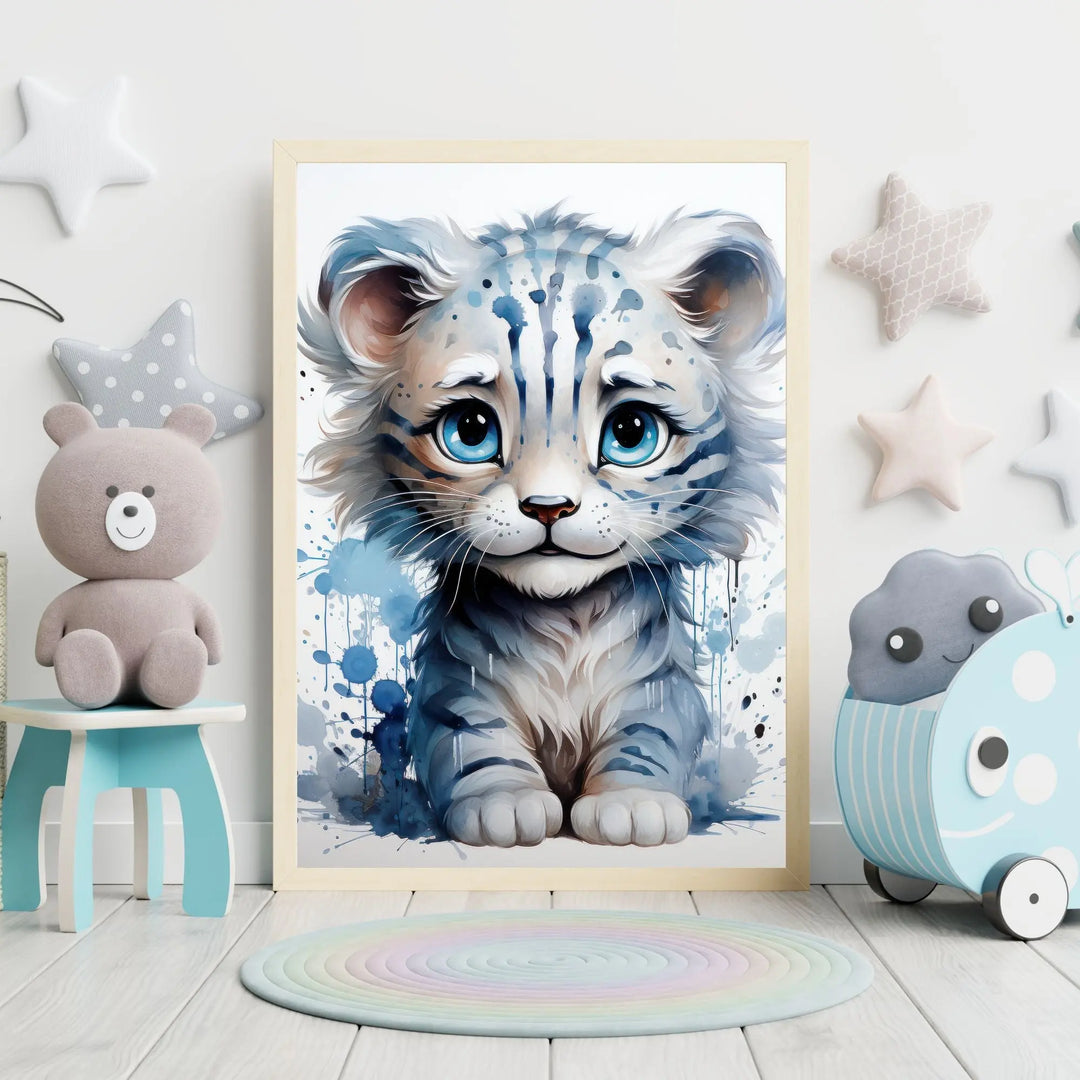 Affiche Bébé Tigre Blanc - Koala Chic Studio