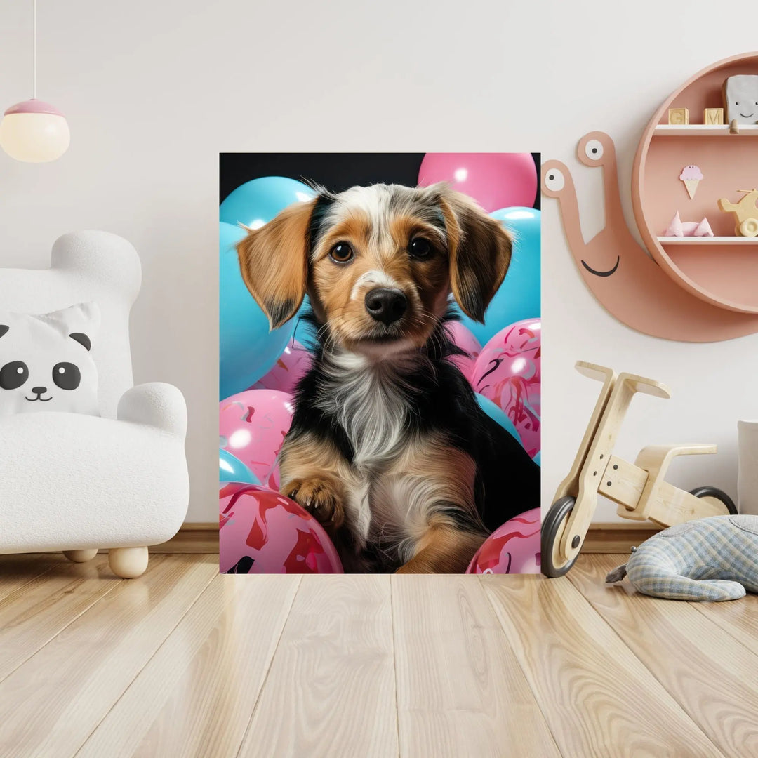 Affiche Chiot Ballons - Koala Chic Studio