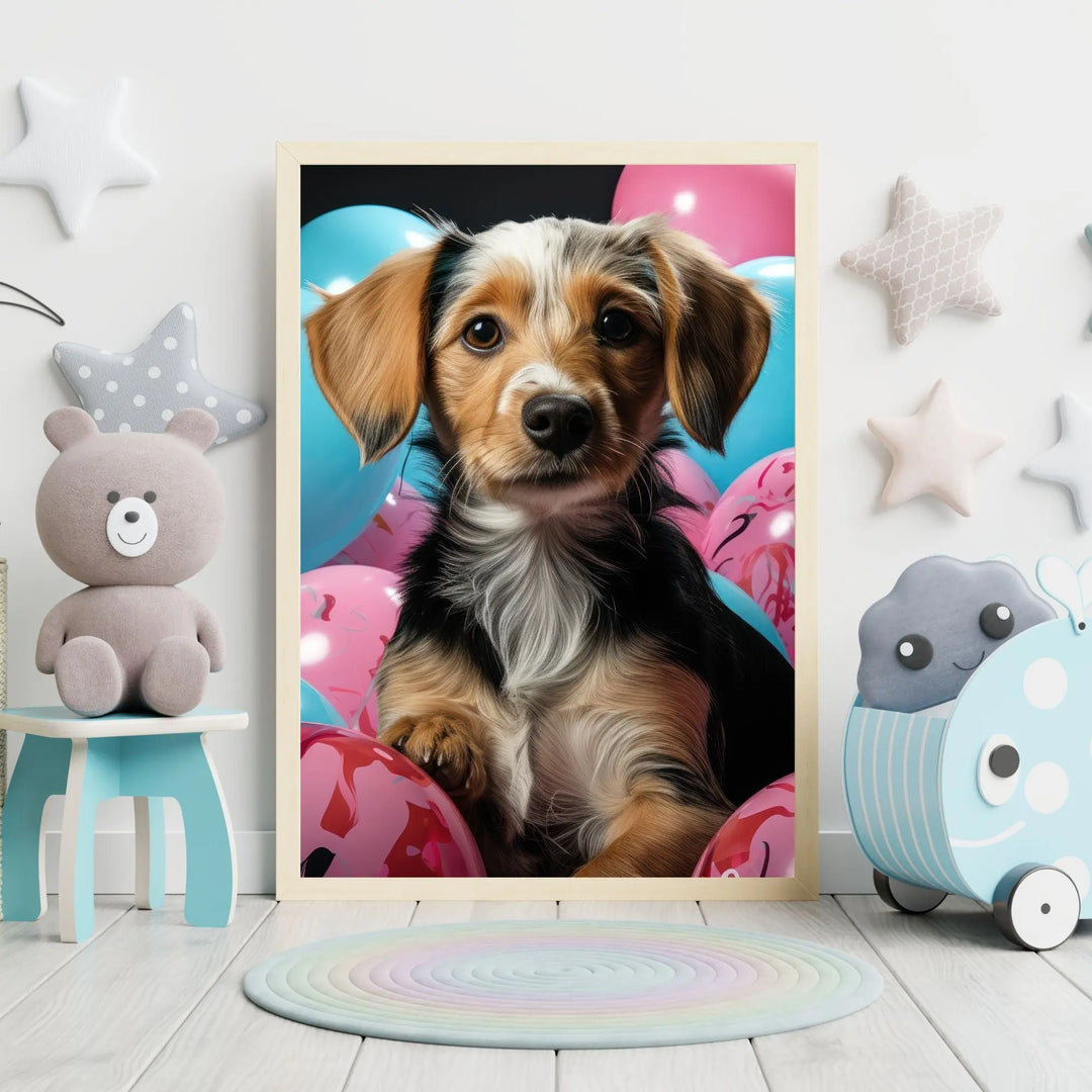 Affiche Chiot Ballons - Koala Chic Studio