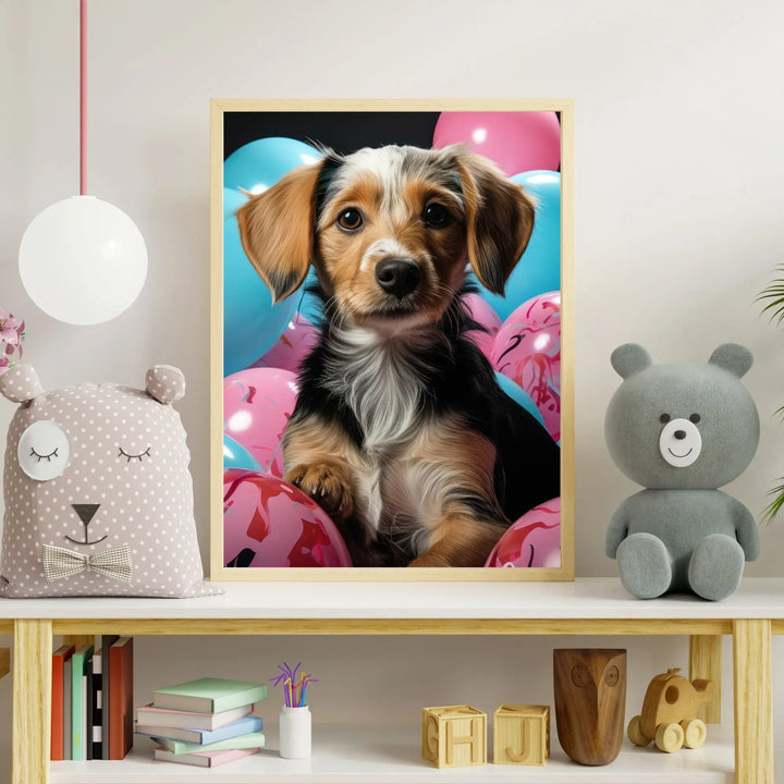 Affiche Chiot Ballons - Koala Chic Studio