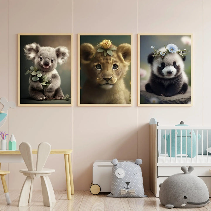 Lot de 3 affiches animaux Mignons - KoalaChicStudio