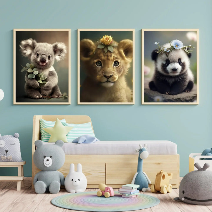 Lot de 3 affiches animaux Mignons - KoalaChicStudio