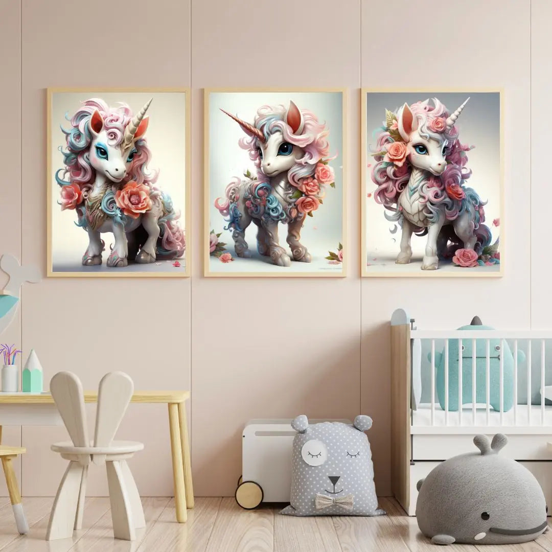 Lot de 3 Affiches Licornes magiques - Koala Chic Studio