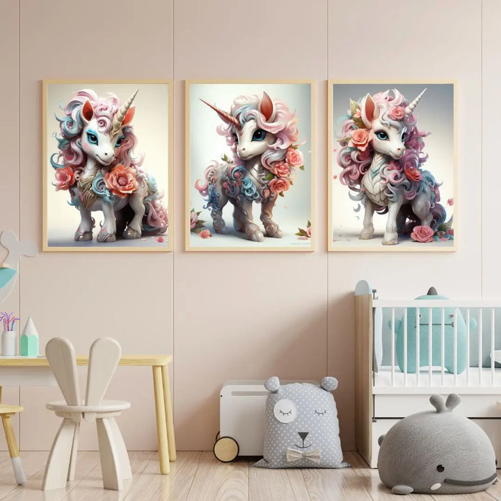 Lot de 3 Affiches Licornes magiques - Koala Chic Studio