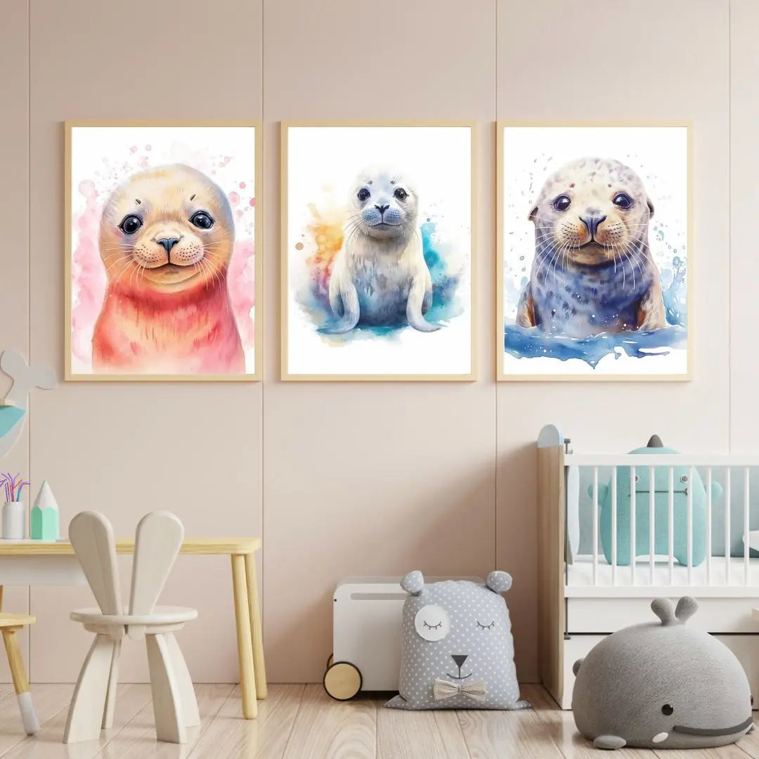 Lot de 3 affiches Phoques - Koala Chic Studio