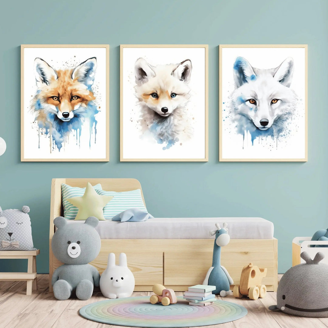 Lot de 3 affiches Renards Aquarelle - KoalaChicStudio